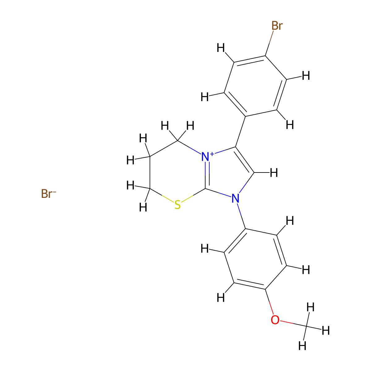 3-(4-bromophenyl)-1-(4-methoxyphenyl)-6,7-dihydro-5H-imidazo[2,1-b][1,3]thiazin-1-ium bromide molecular structure, CAS 475094-83-8
