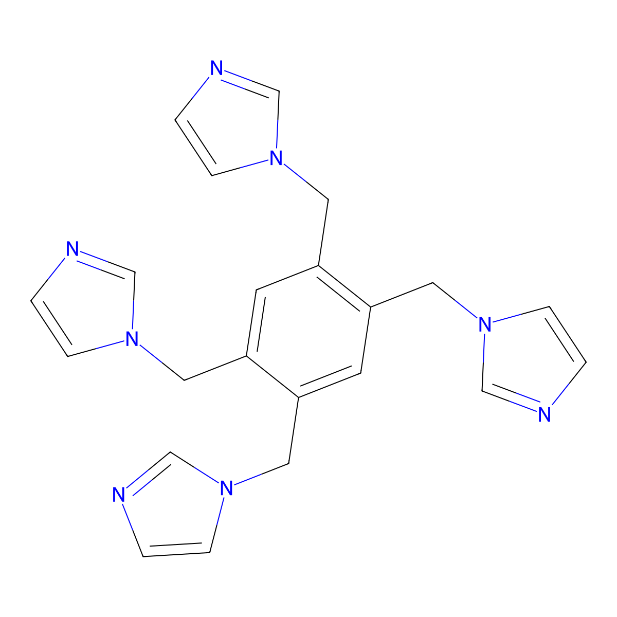 1,2,4,5-Tetrakis((1H-imidazol-1-yl)methyl)benzene molecular structure, CAS 475094-90-7