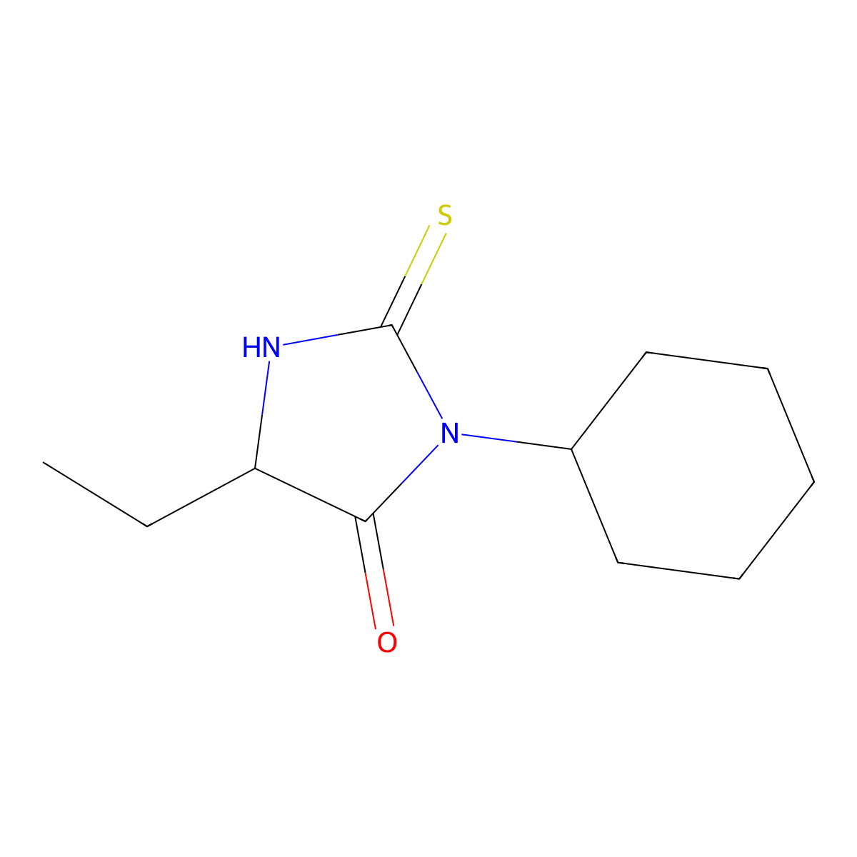 3-Cyclohexyl-5-ethyl-2-thioxoimidazolidin-4-one molecular structure, CAS 475099-97-9