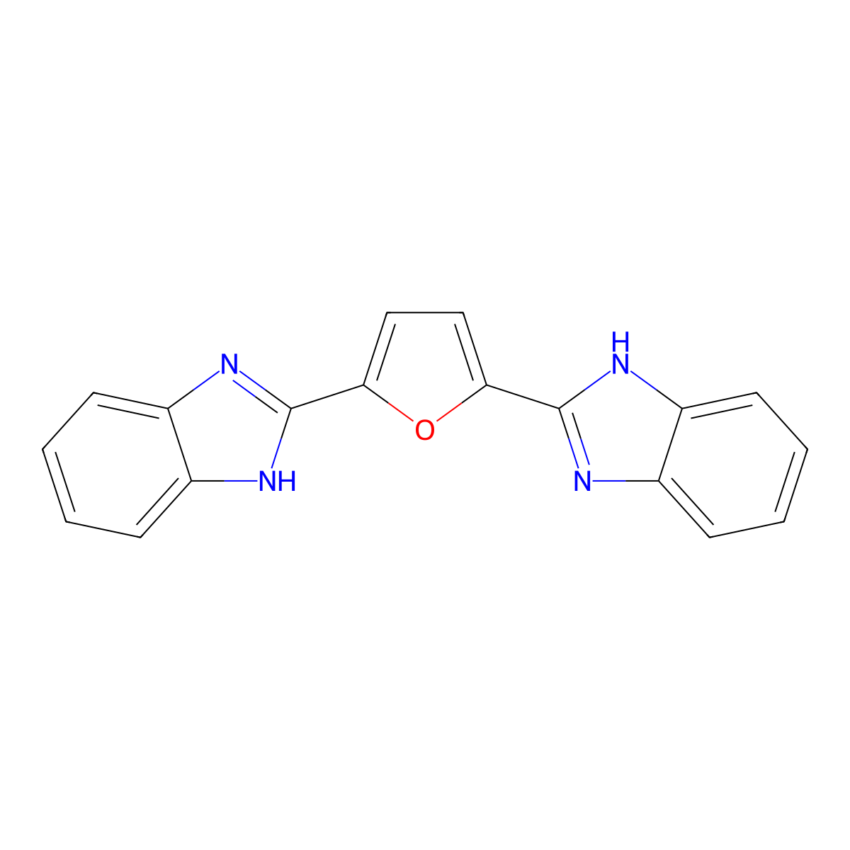 2,2'-(2,5-Furandiyl)bis-1H-benzimidazole molecular structure, CAS 4751-41-1
