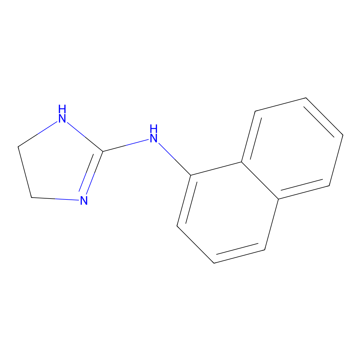 1-Naphthylamine, N-(2-imidazolin-2-yl)- molecular structure, CAS 4751-46-6