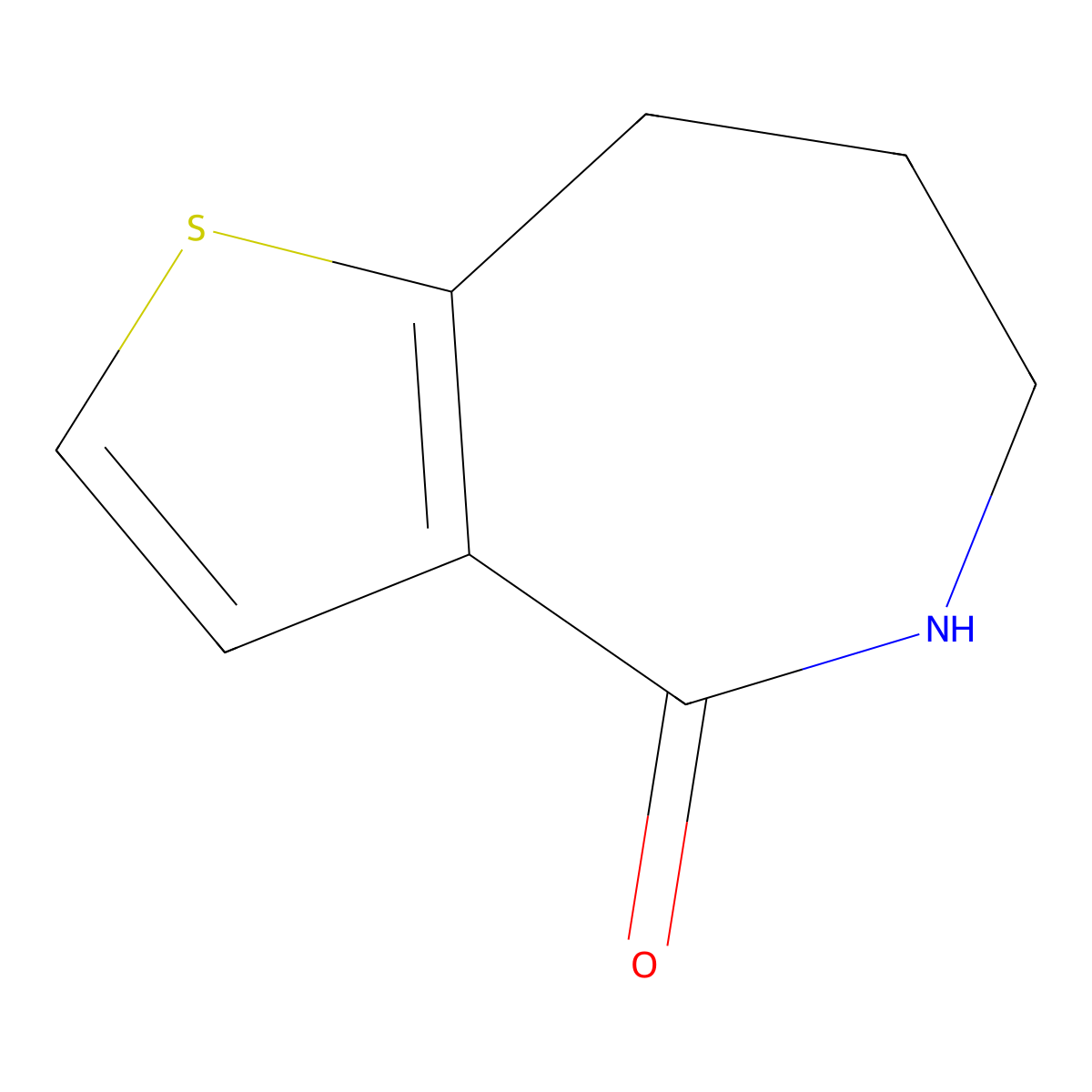 4H,5H,6H,7H,8H-thieno[3,2-c]azepin-4-one molecular structure, CAS 4751-59-1