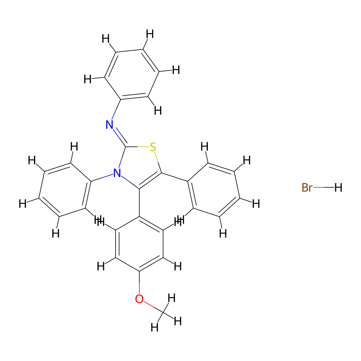 (Z)-N-(4-(4-methoxyphenyl)-3,5-diphenylthiazol-2(3H)-ylidene)aniline hydrobromide molecular structure, CAS 475100-76-6