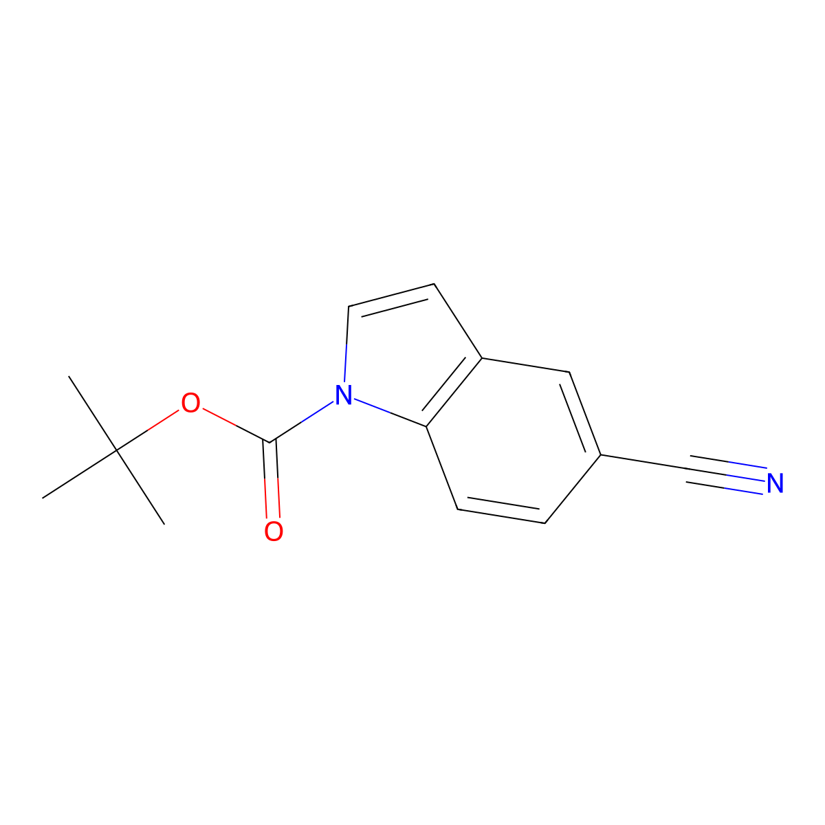 1-Boc-5-cyanoindole molecular structure, CAS 475102-10-4