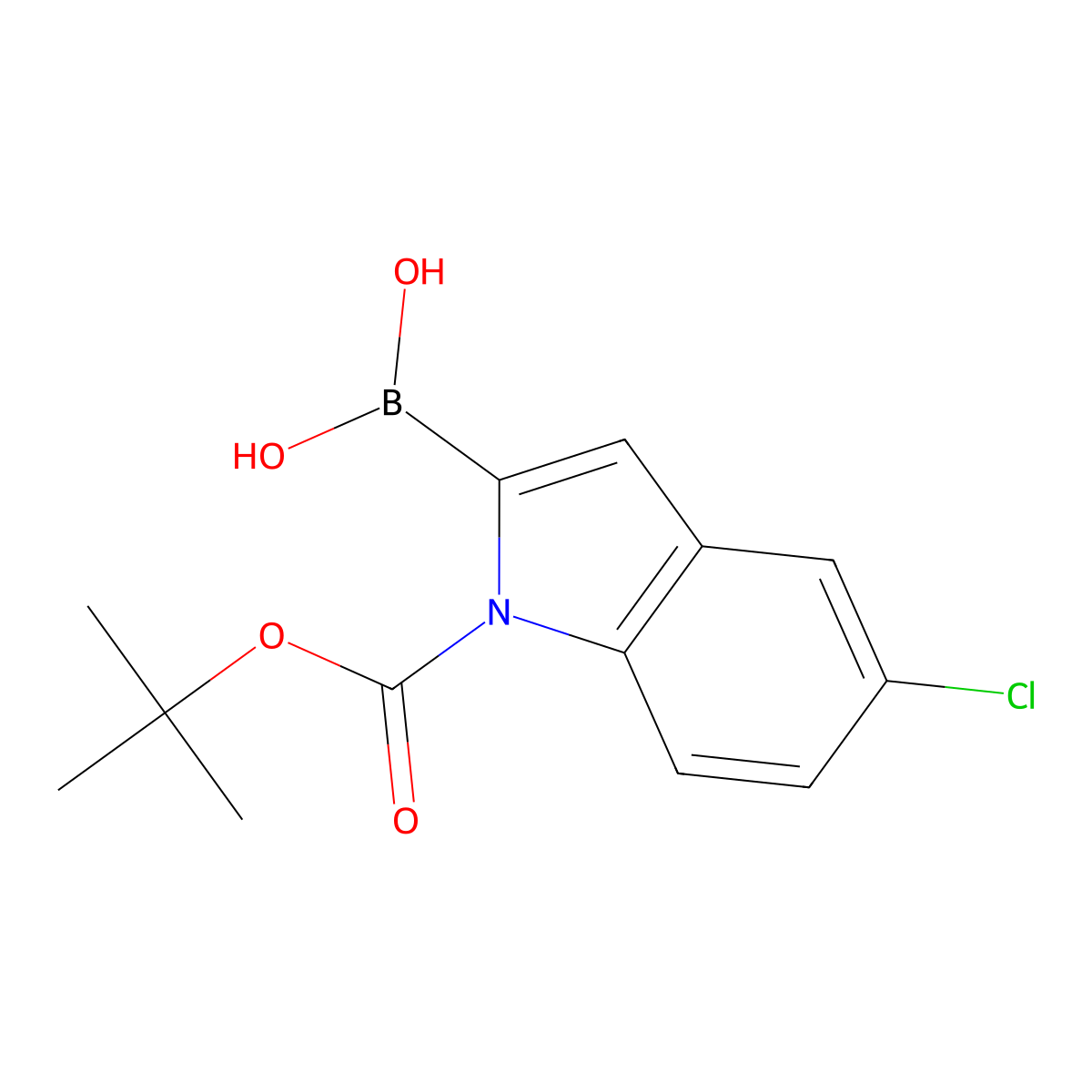1-Boc-5-chloro-1h-indole-2-boronic acid molecular structure, CAS 475102-12-6