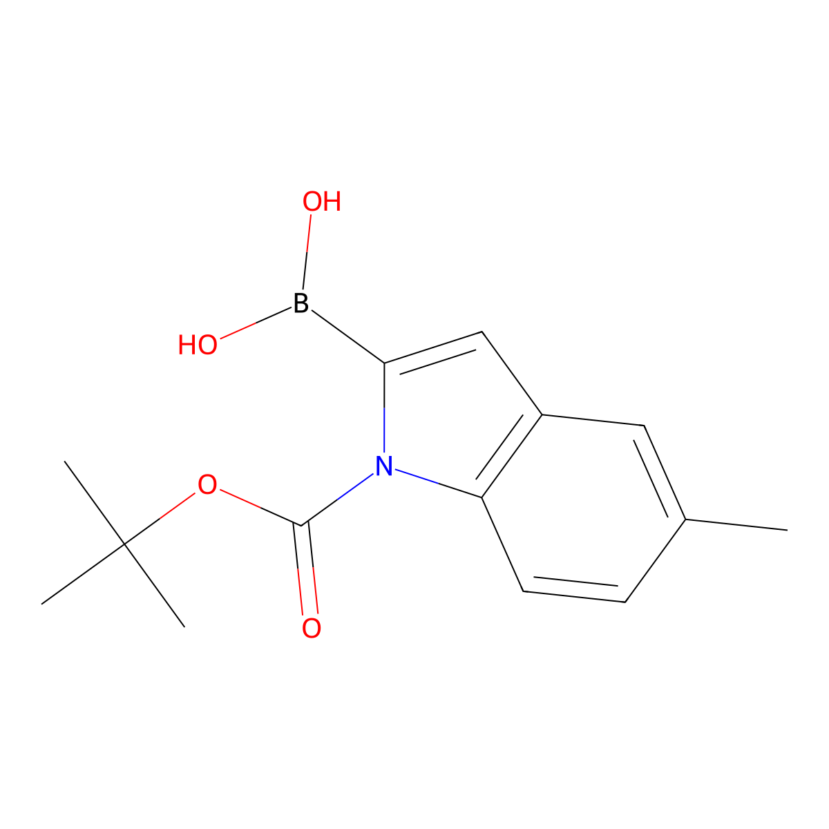 1-Boc-5-methylindole-2-boronic acid molecular structure, CAS 475102-14-8