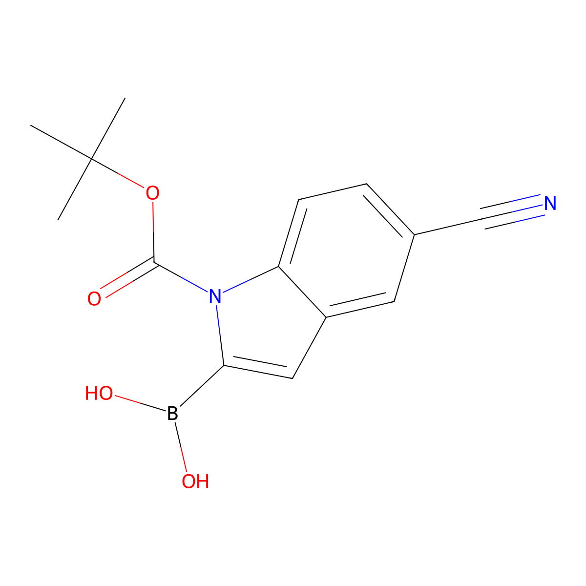 1-Boc-5-cyano-1H-indole-2-boronic acid molecular structure, CAS 475102-15-9