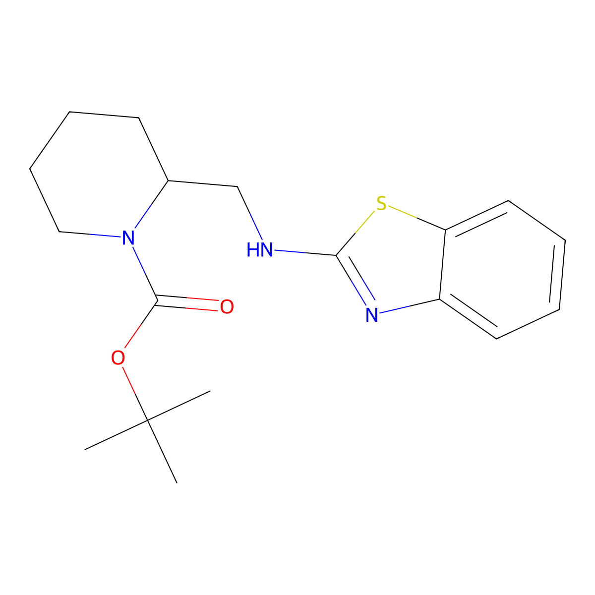 tert-Butyl 2-((benzo[d]thiazol-2-ylamino)methyl)piperidine-1-carboxylate molecular structure, CAS 475105-46-5