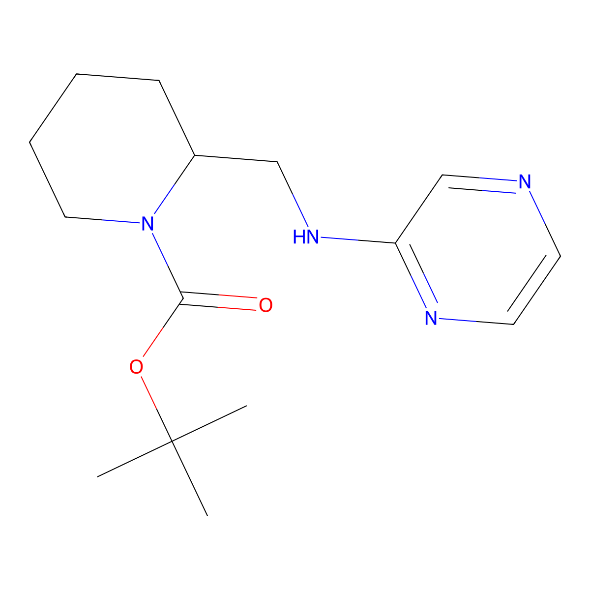 tert-Butyl 2-((pyrazin-2-ylamino)methyl)piperidine-1-carboxylate molecular structure, CAS 475105-58-9
