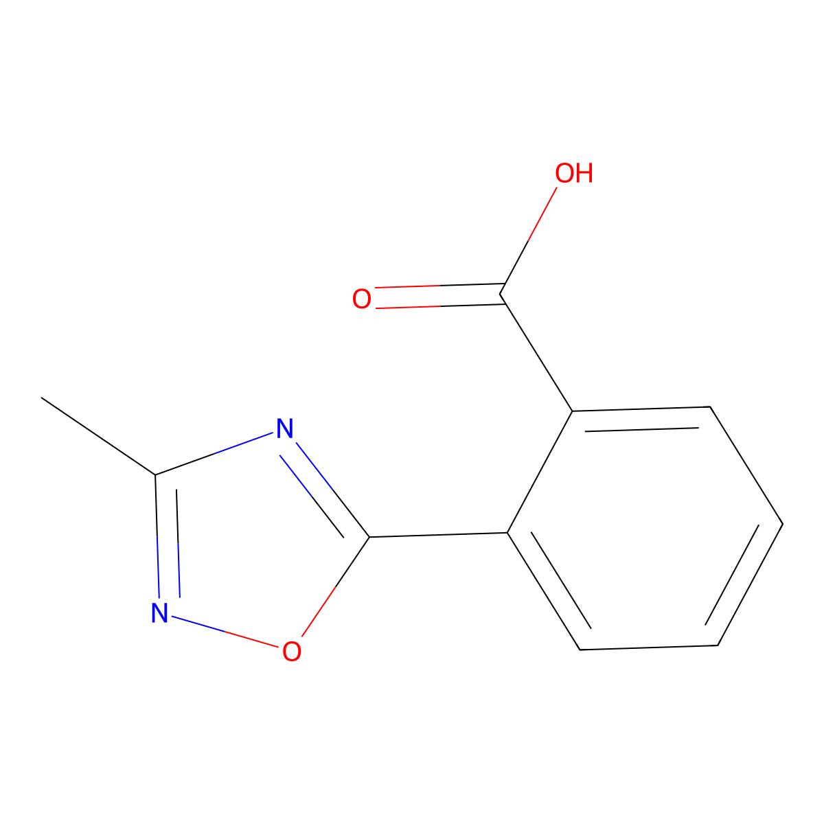 2-(3-Methyl-1,2,4-oxadiazol-5-yl)benzoic acid molecular structure, CAS 475105-77-2