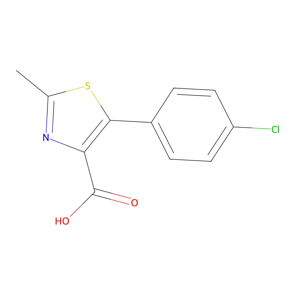 5-(4-Chlorophenyl)-2-methyl-1,3-thiazole-4-carboxylic acid molecular structure, CAS 475106-47-9