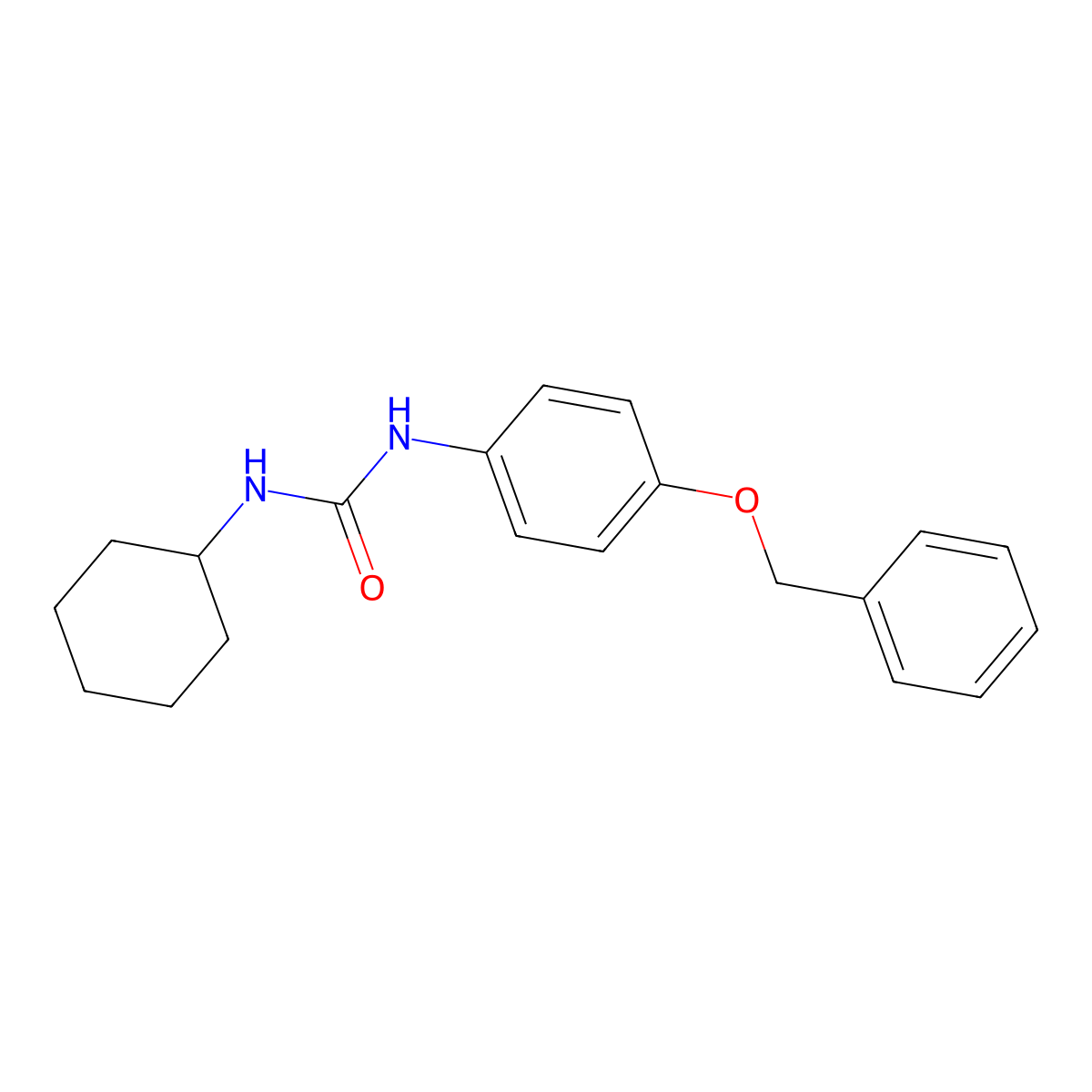 1-Cyclohexyl-3-(4-phenylmethoxyphenyl)urea molecular structure, CAS 475149-12-3