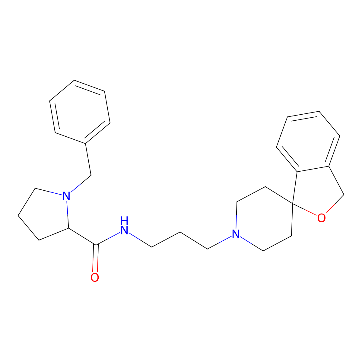 1-Benzyl-N-[3-(1'h,3h-Spiro[2-Benzofuran-1,4'-Piperidin]-1'-Yl)propyl]-D-Prolinamide molecular structure, CAS 475150-69-7