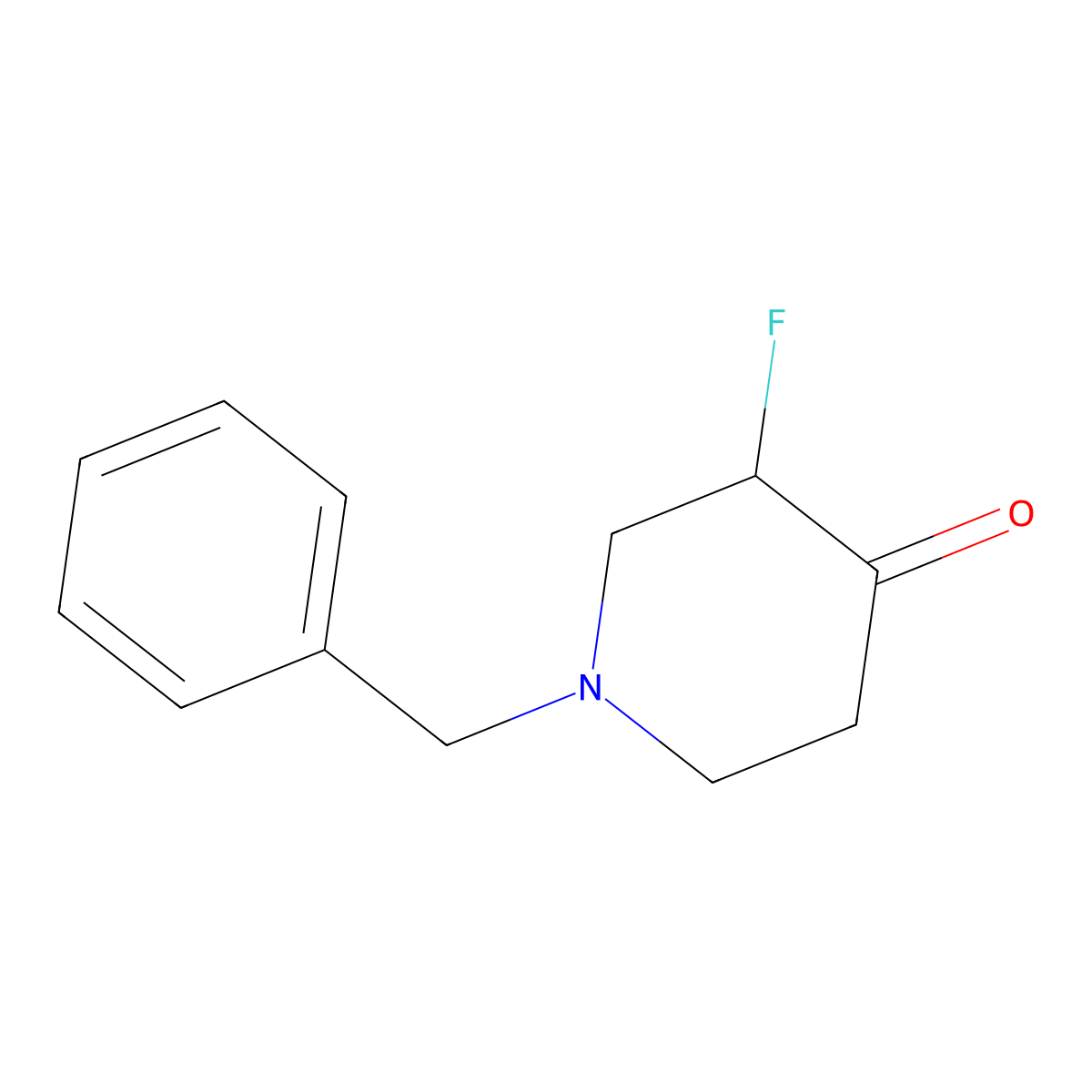 1-Benzyl-3-fluoropiperidin-4-one molecular structure, CAS 475152-19-3