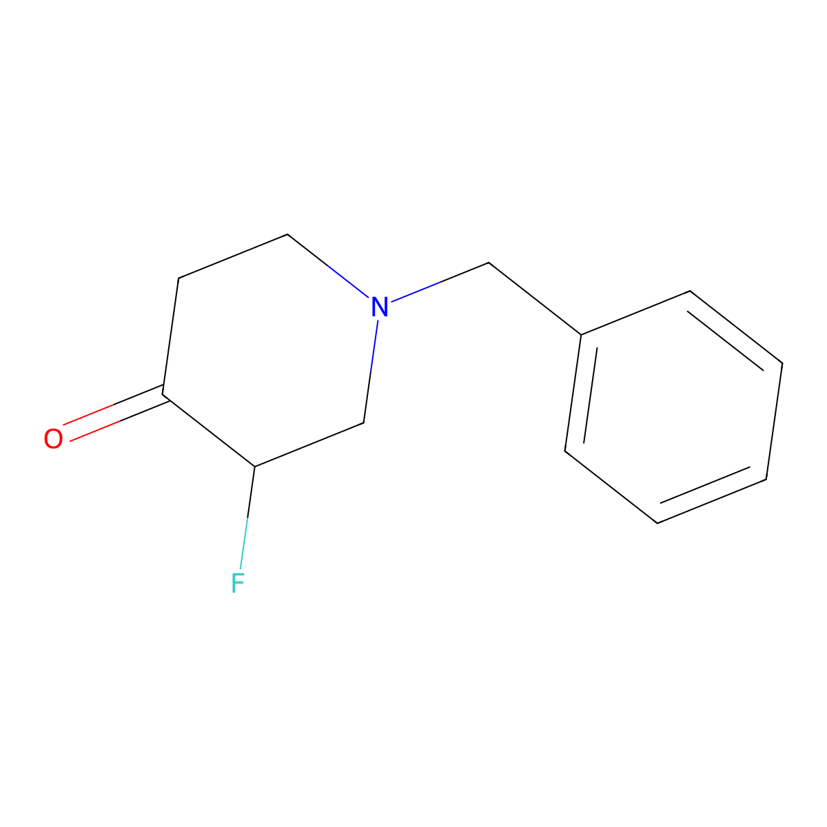 1-Benzyl-3-fluoropiperidin-4-one molecular structure, CAS 475152-19-3