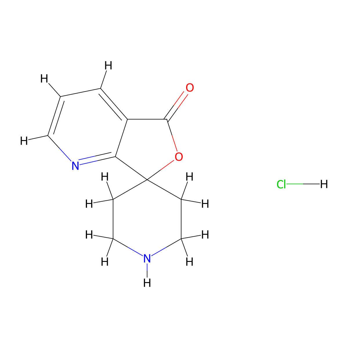 5H-Spiro[furo[3,4-b]pyridine-7,4'-piperidin]-5-one hydrochloride molecular structure, CAS 475152-29-5