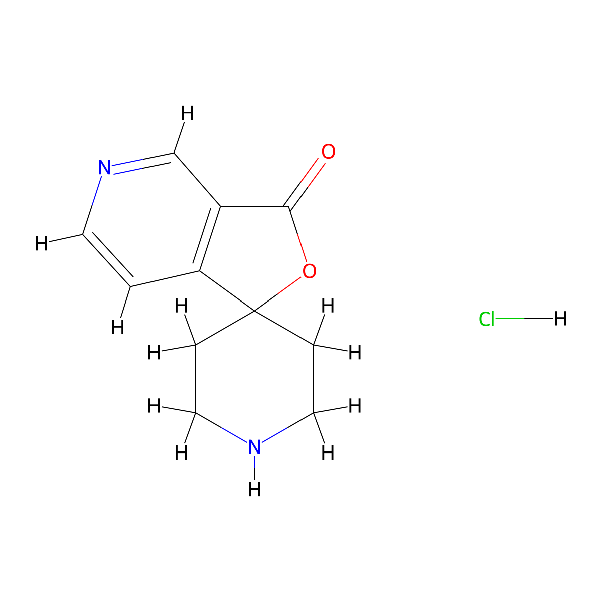 3H-spiro[furo[3,4-c]pyridine-1,4'-piperidin]-3-one hydrochloride molecular structure, CAS 475152-33-1