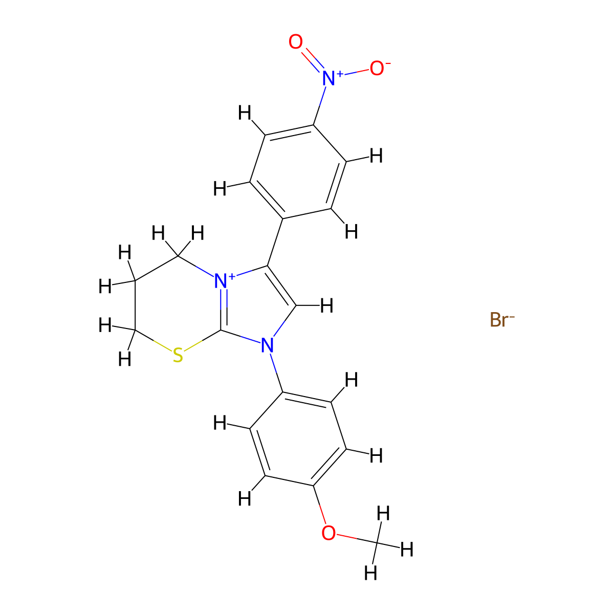 1-(4-methoxyphenyl)-3-(4-nitrophenyl)-6,7-dihydro-5H-imidazo[2,1-b][1,3]thiazin-1-ium bromide molecular structure, CAS 475157-91-6