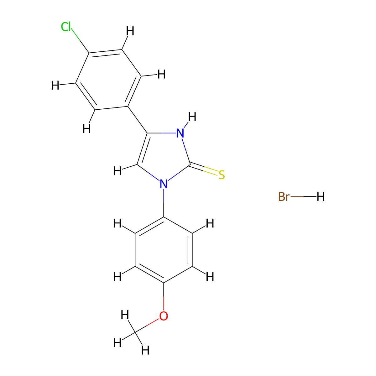 4-(4-chlorophenyl)-1-(4-methoxyphenyl)-1H-imidazole-2(3H)-thione hydrobromide molecular structure, CAS 475158-08-8
