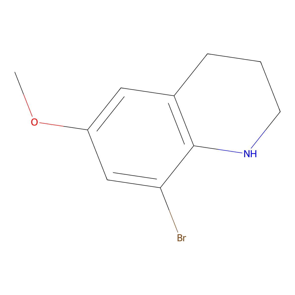 8-Bromo-6-methoxy-1,2,3,4-tetrahydroquinoline molecular structure, CAS 475159-35-4