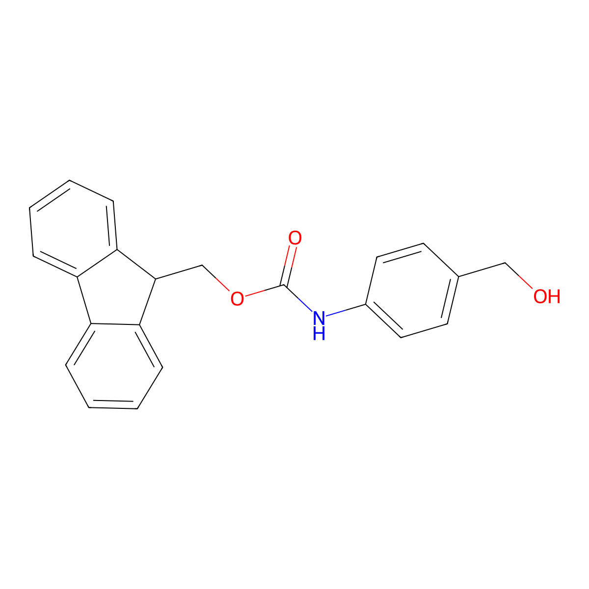 (9H-Fluoren-9-yl)methyl (4-(hydroxymethyl)phenyl)carbamate molecular structure, CAS 475160-83-9