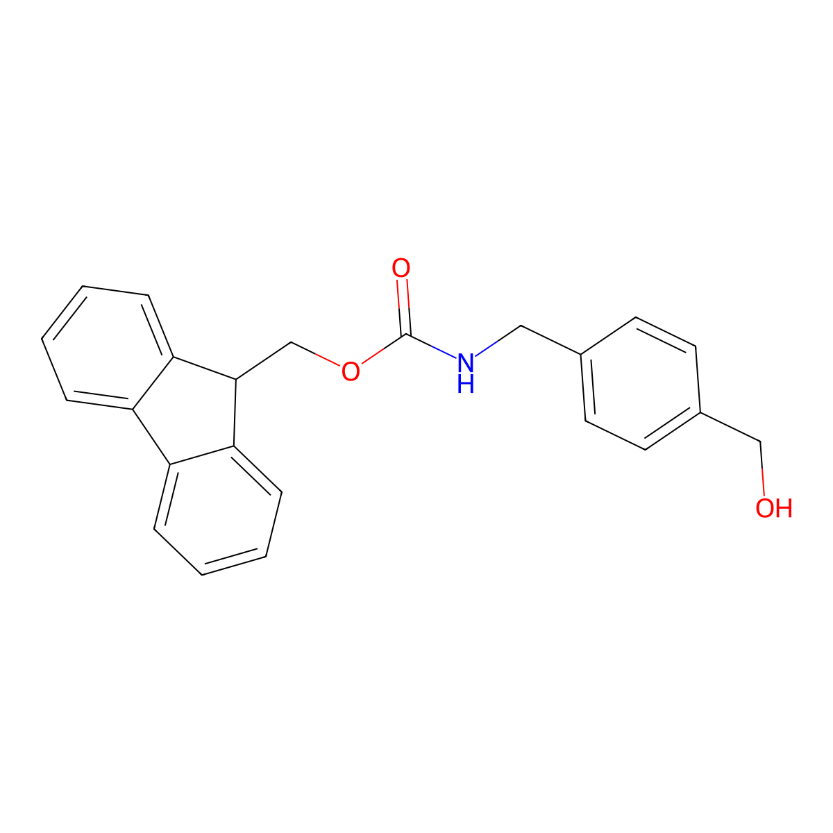 9H-Fluoren-9-ylmethyl 4-(hydroxymethyl)benzylcarbamate molecular structure, CAS 475160-89-5