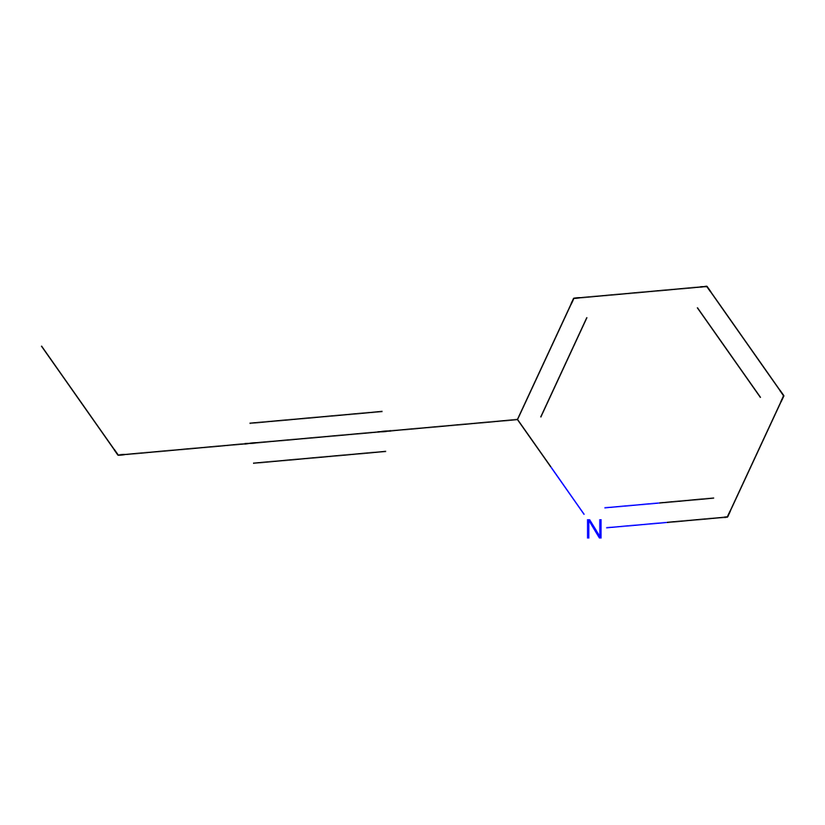 2-(1-Butynyl)pyridine molecular structure, CAS 475174-64-2