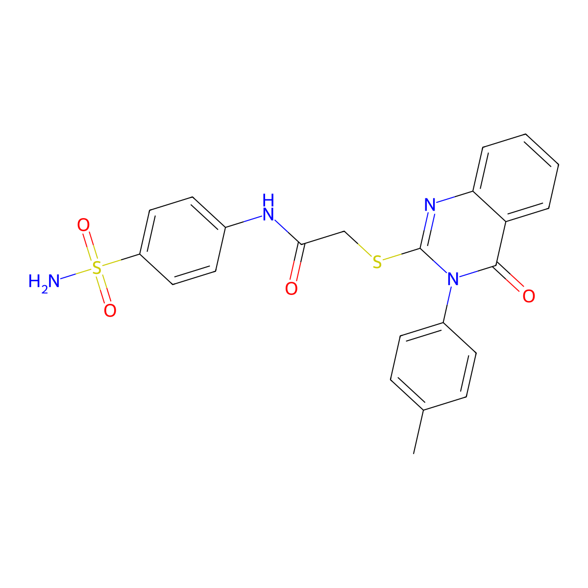 2-[3-(4-methylphenyl)-4-oxoquinazolin-2-yl]sulfanyl-N-(4-sulfamoylphenyl)acetamide molecular structure, CAS 475181-48-7