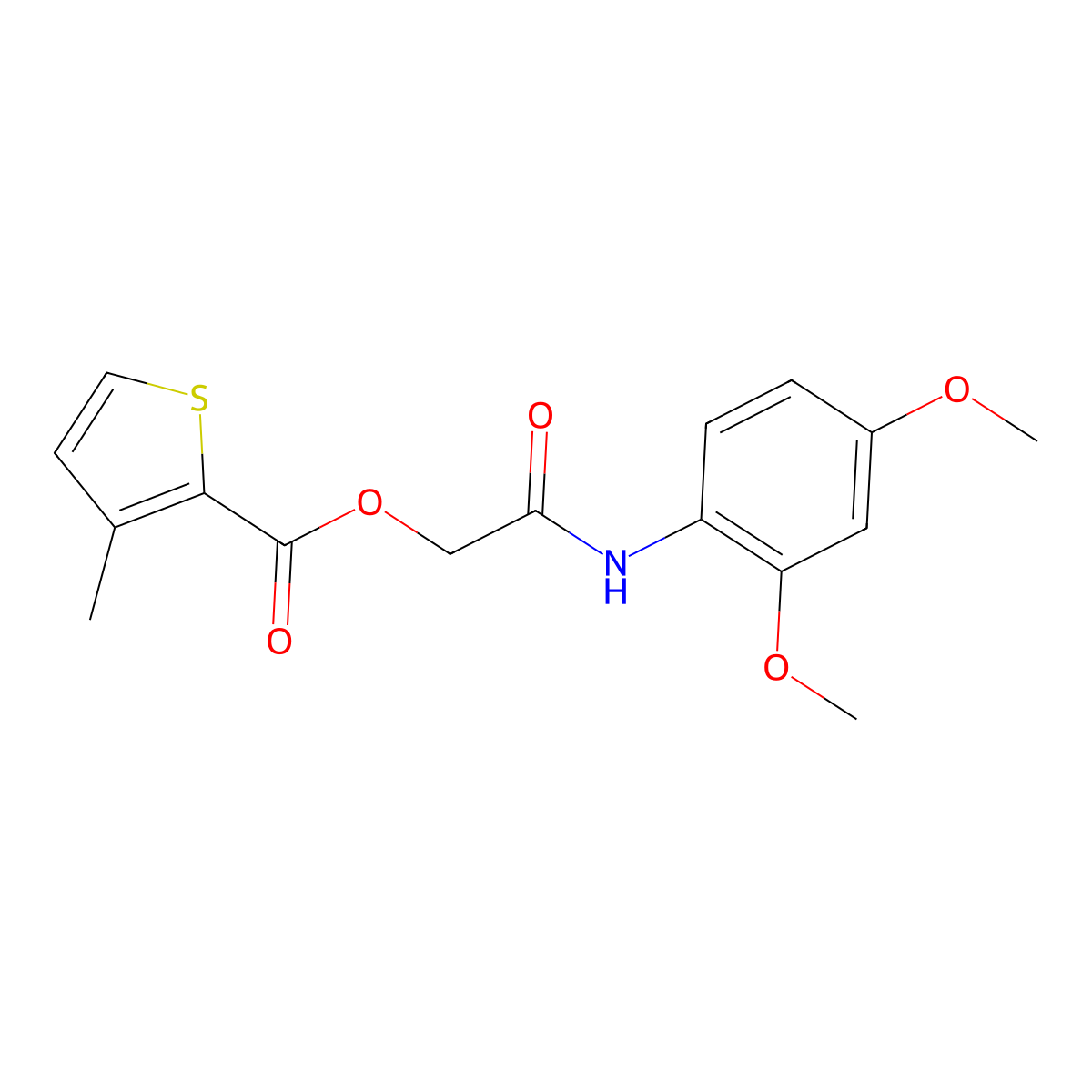 [(2,4-Dimethoxyphenyl)carbamoyl]methyl 3-methylthiophene-2-carboxylate molecular structure, CAS 475183-81-4