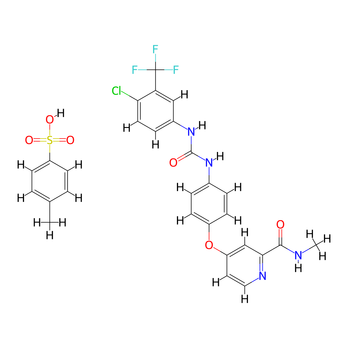 Sorafenib Tosylate molecular structure, CAS 475207-59-1