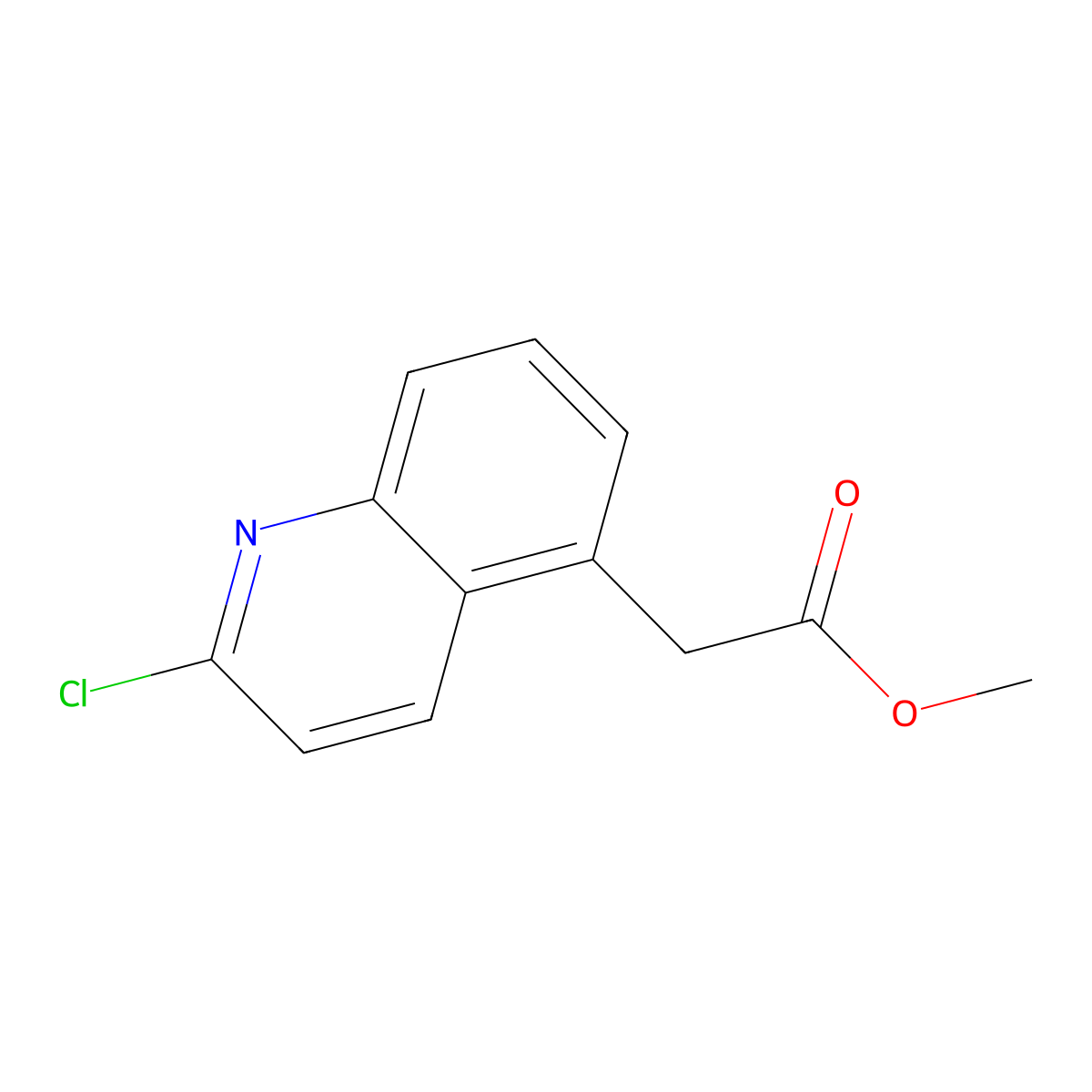 Methyl 2-(2-chloroquinolin-5-yl)acetate molecular structure, CAS 475215-58-8