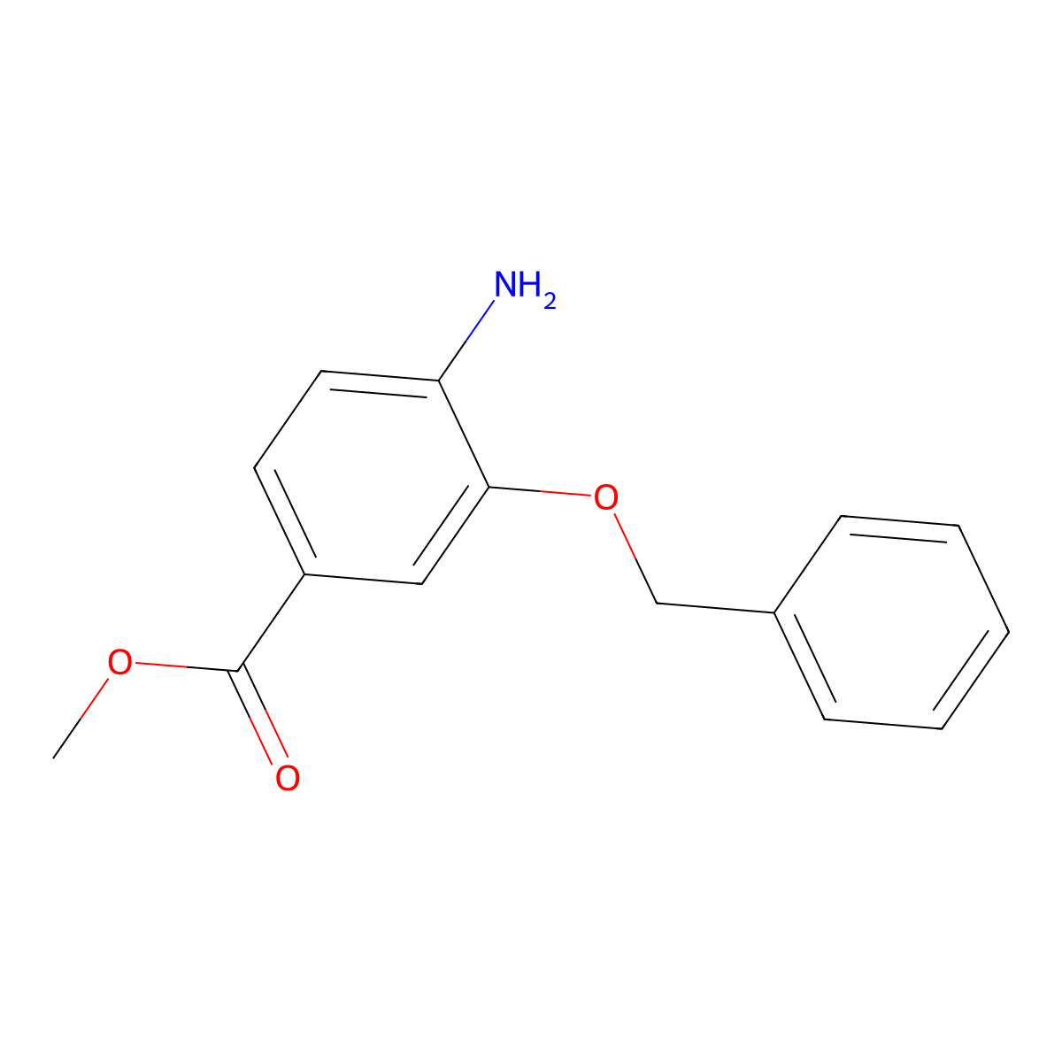 Methyl 4-amino-3-(benzyloxy)benzenecarboxylate molecular structure, CAS 475215-88-4