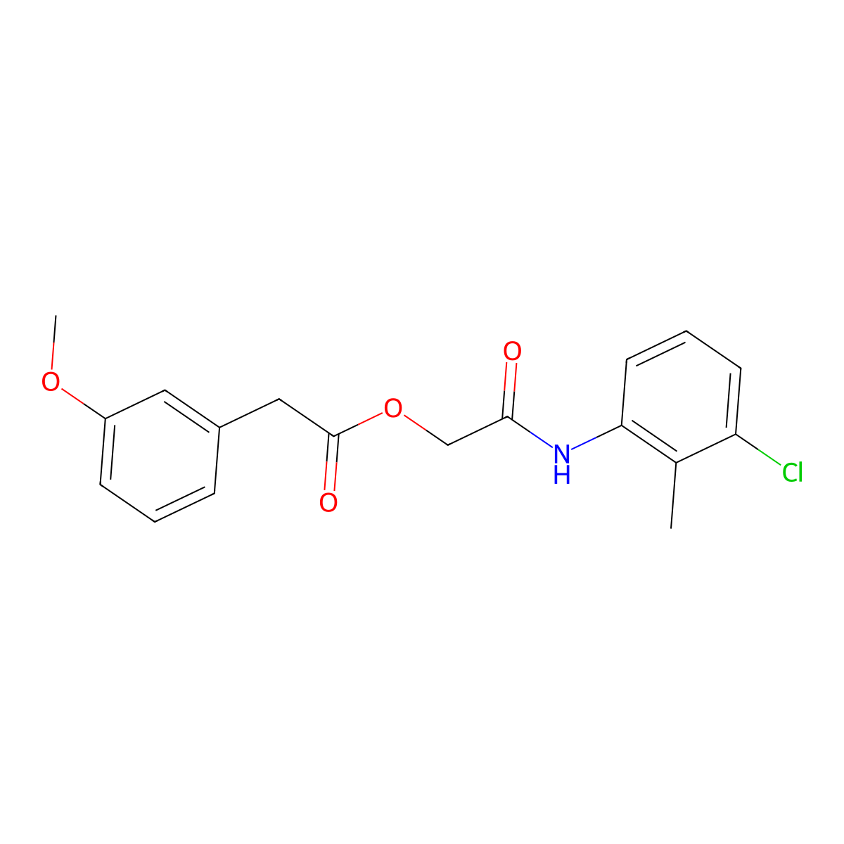 2-[(3-Chloro-2-methylphenyl)amino]-2-oxoethyl (3-methoxyphenyl)acetate molecular structure, CAS 475237-20-8