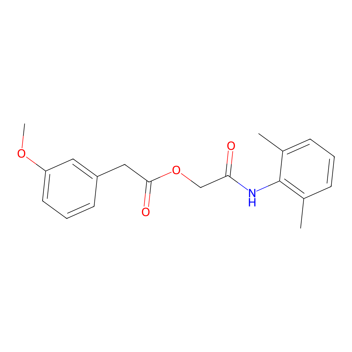2-[(2,6-Dimethylphenyl)amino]-2-oxoethyl (3-methoxyphenyl)acetate molecular structure, CAS 475237-31-1
