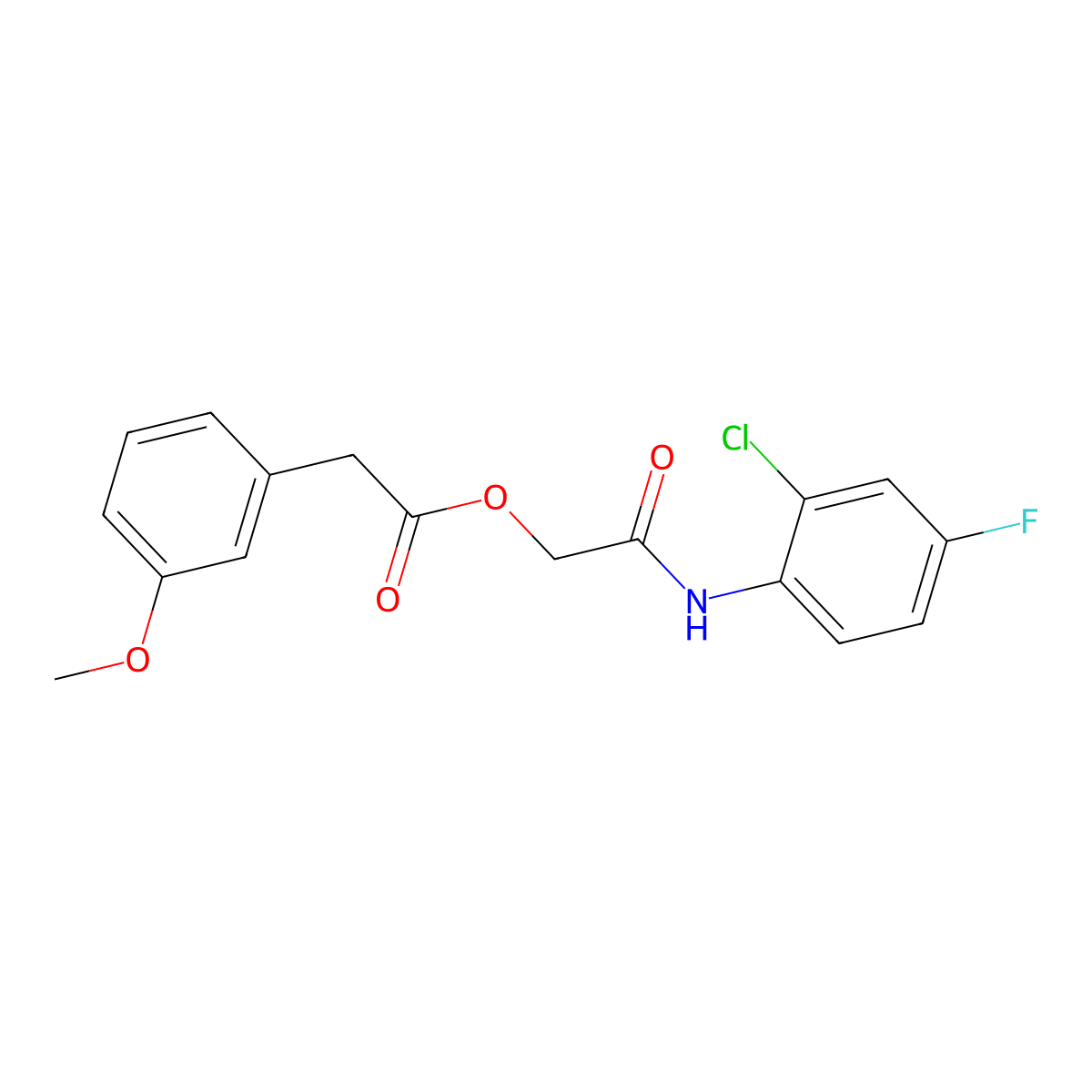 2-[(2-Chloro-4-fluorophenyl)amino]-2-oxoethyl (3-methoxyphenyl)acetate molecular structure, CAS 475237-51-5