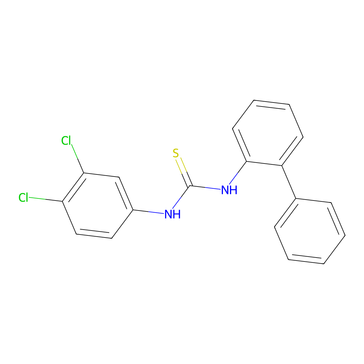 1-Biphenyl-2-yl-3-(3,4-dichlorophenyl)thiourea molecular structure, CAS 475242-65-0