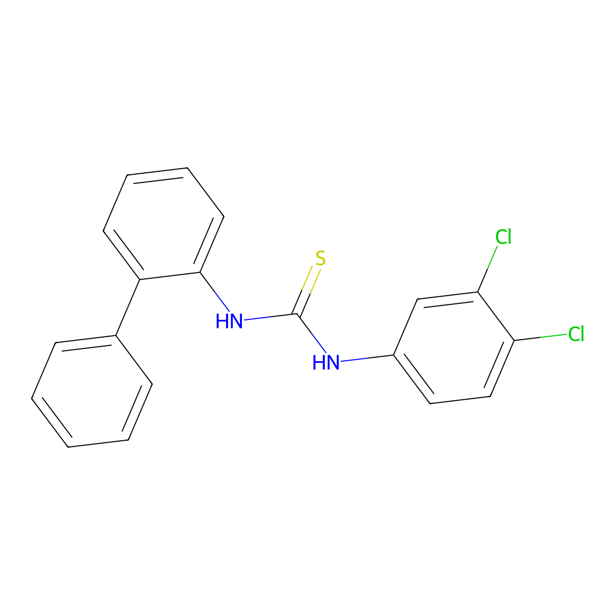 1-Biphenyl-2-yl-3-(3,4-dichlorophenyl)thiourea molecular structure, CAS 475242-65-0