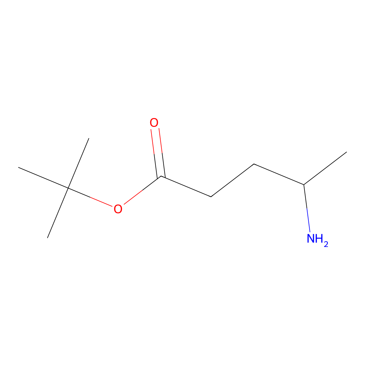 tert-butyl (4S)-4-aminopentanoate molecular structure, CAS 475266-31-0