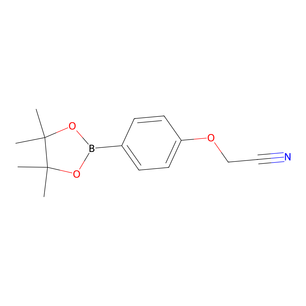 2-(4-(4,4,5,5-Tetramethyl-1,3,2-dioxaborolan-2-yl)phenoxy)acetonitrile molecular structure, CAS 475272-13-0