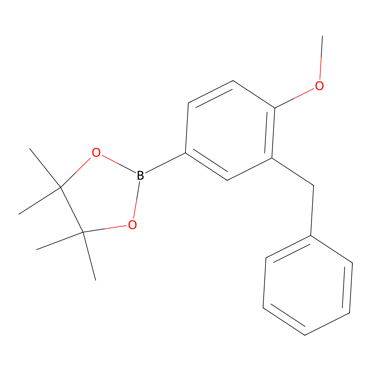 2-(3-Benzyl-4-methoxyphenyl)-4,4,5,5-tetramethyl-1,3,2-dioxaborolane molecular structure, CAS 475272-17-4