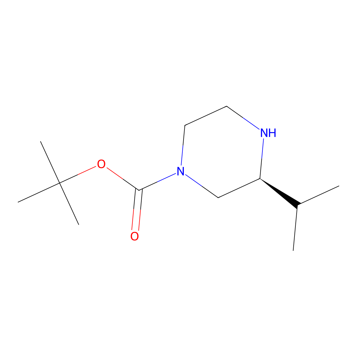 (S)-1-Boc-3-isopropylpiperazine molecular structure, CAS 475272-54-9