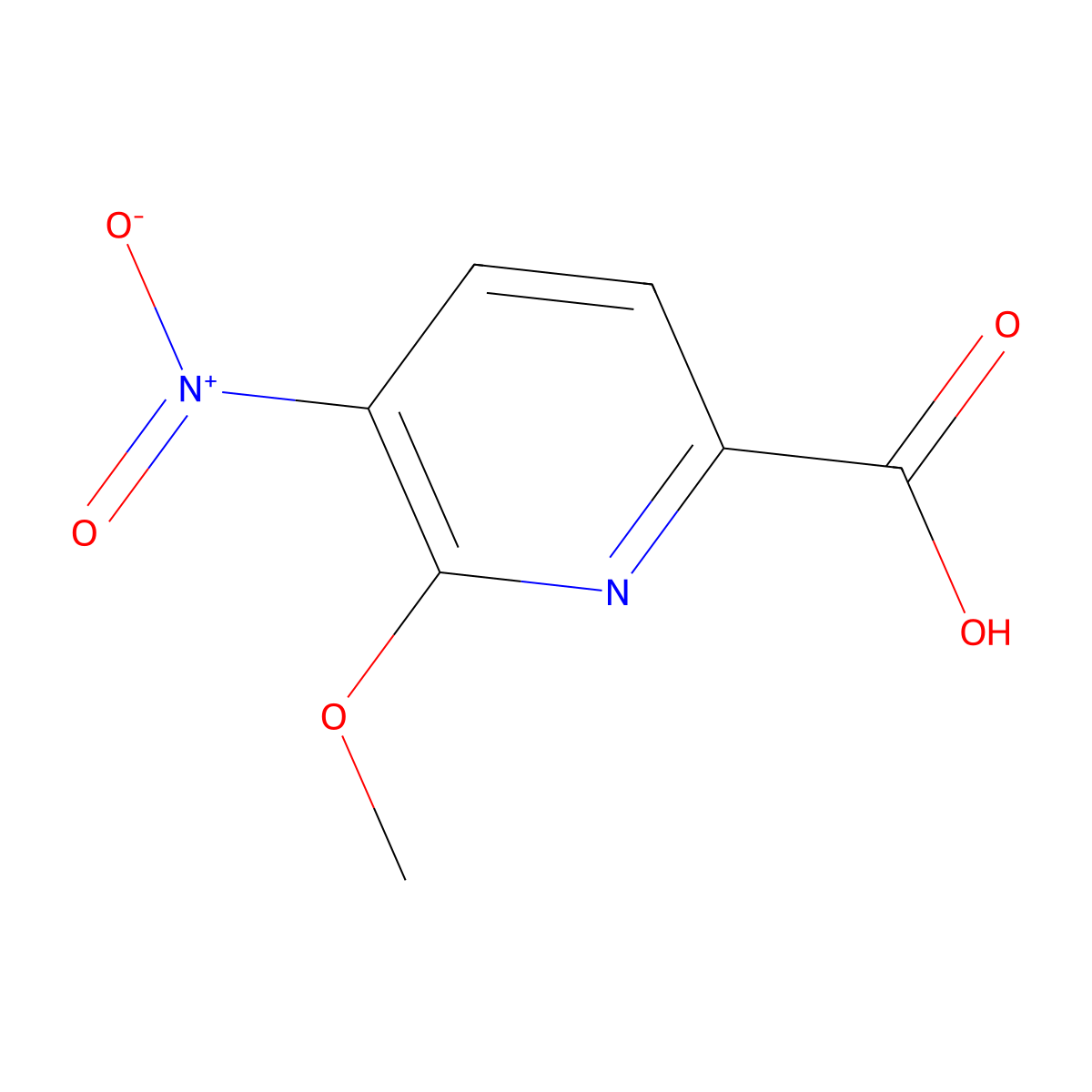 6-Methoxy-5-nitropyridine-2-carboxylic acid molecular structure, CAS 475272-62-9