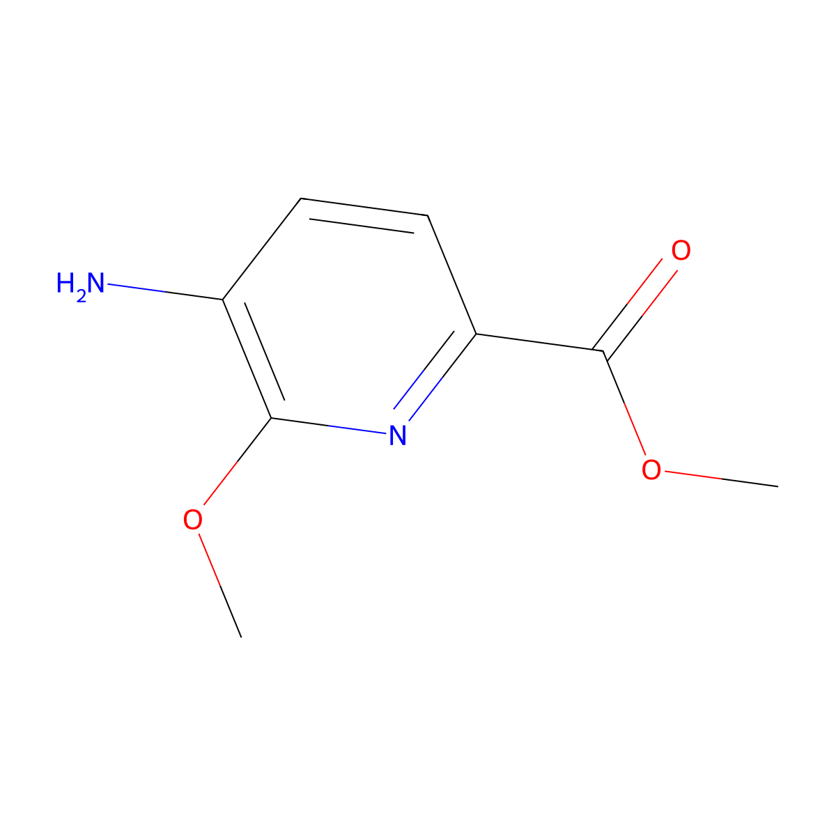 Methyl 5-amino-6-methoxypicolinate molecular structure, CAS 475272-68-5