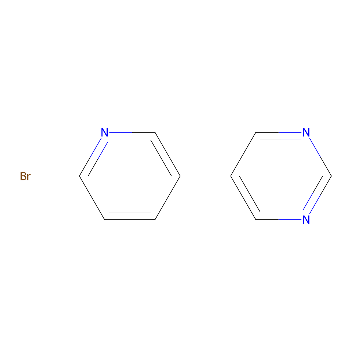 2-Bromo-5-(5-pyrimidyl)pyridine molecular structure, CAS 475275-71-9