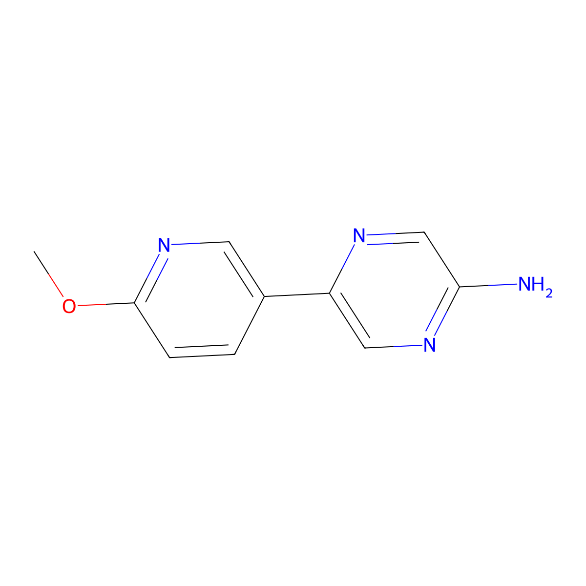 5-(6-Methoxypyridin-3-yl)pyrazin-2-amine molecular structure, CAS 475275-82-2