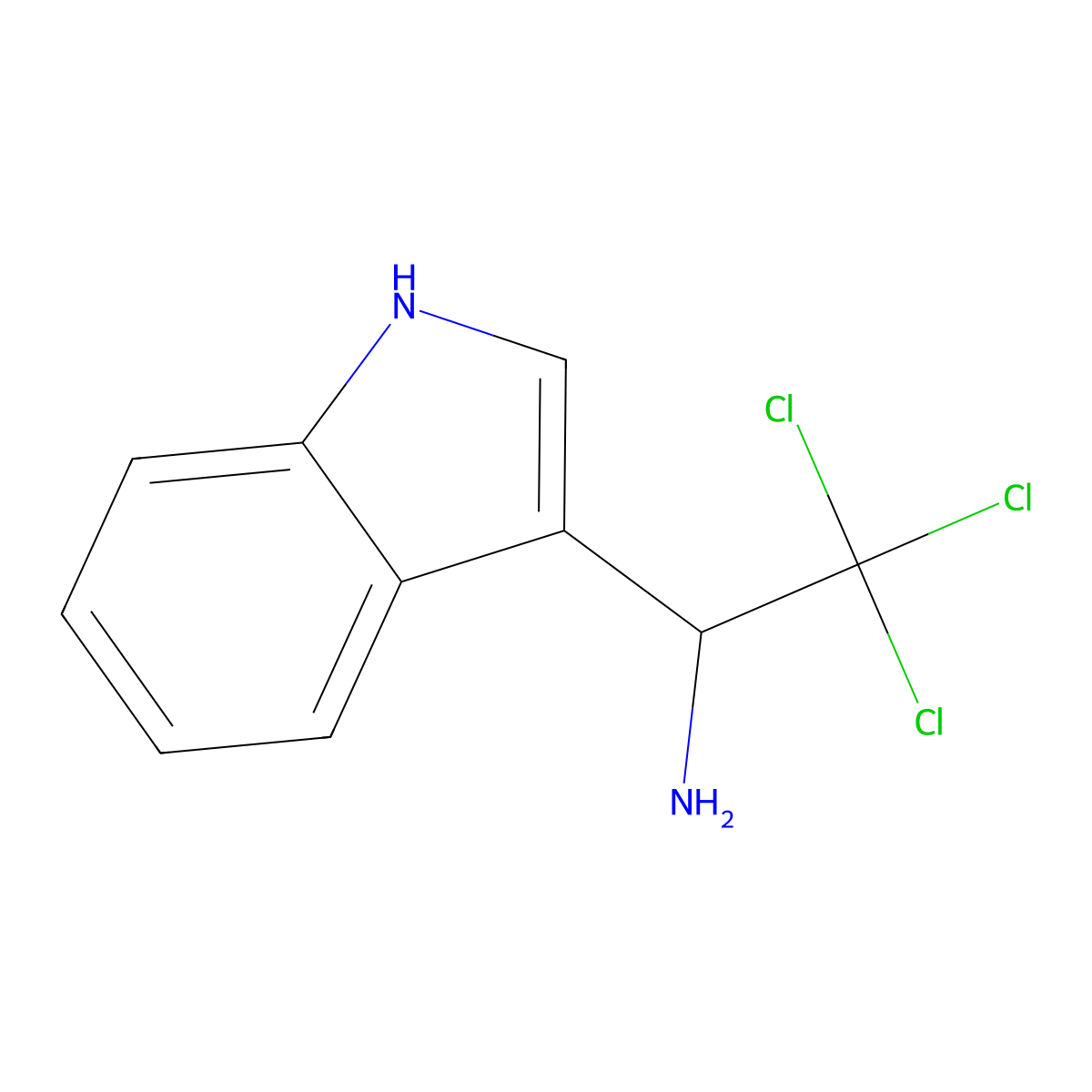 2,2,2-trichloro-1-(1H-indol-3-yl)ethan-1-amine molecular structure, CAS 475277-94-2