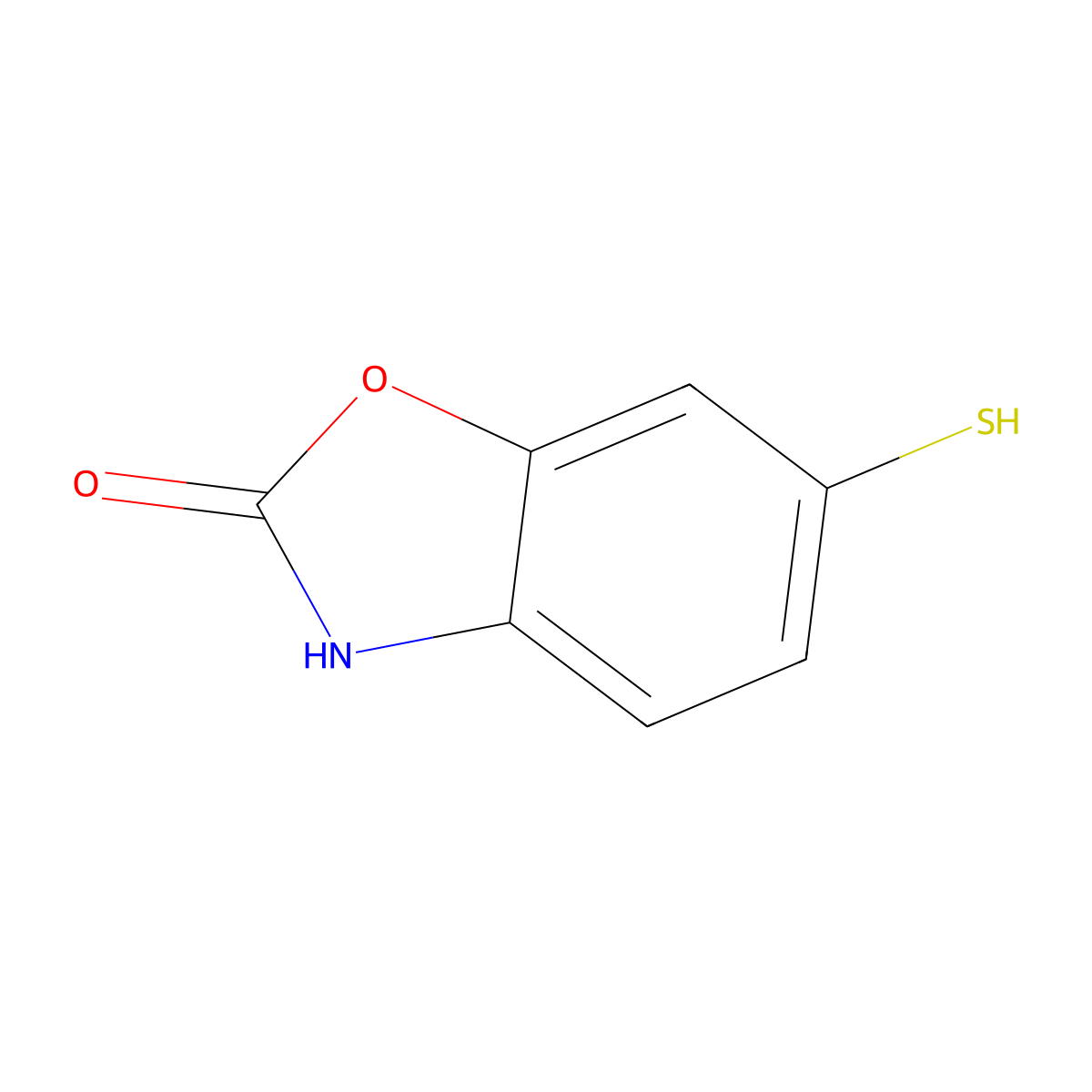 6-Sulfanyl-2,3-dihydro-1,3-benzoxazol-2-one molecular structure, CAS 475295-36-4