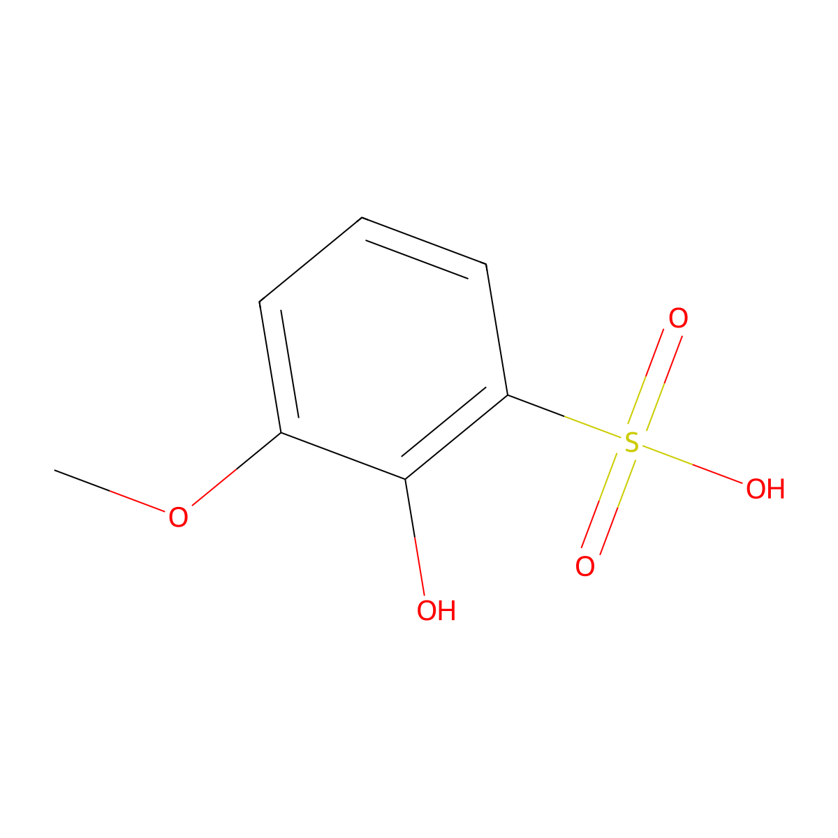 2-Hydroxy-3-methoxybenzenesulfonic acid molecular structure, CAS 4753-08-6