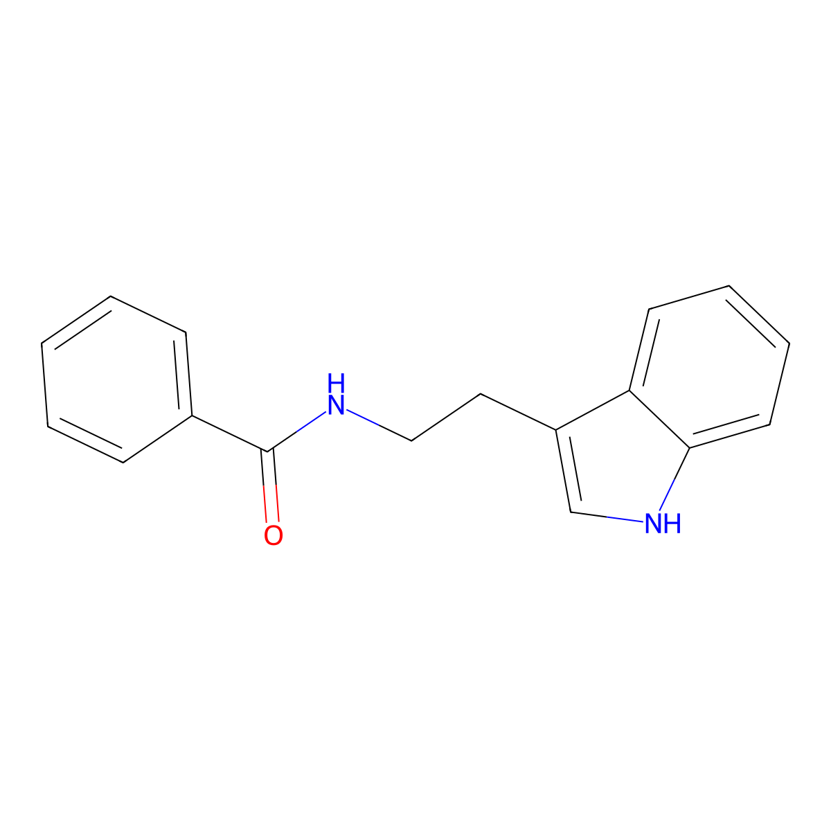 N-(2-(1H-indol-3-yl)ethyl)benzamide molecular structure, CAS 4753-09-7