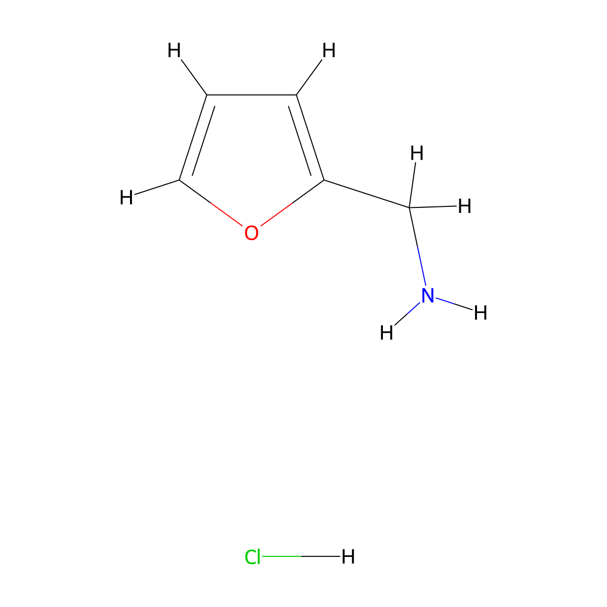 2-Furanylmethanamine hydrochloride molecular structure, CAS 4753-68-8